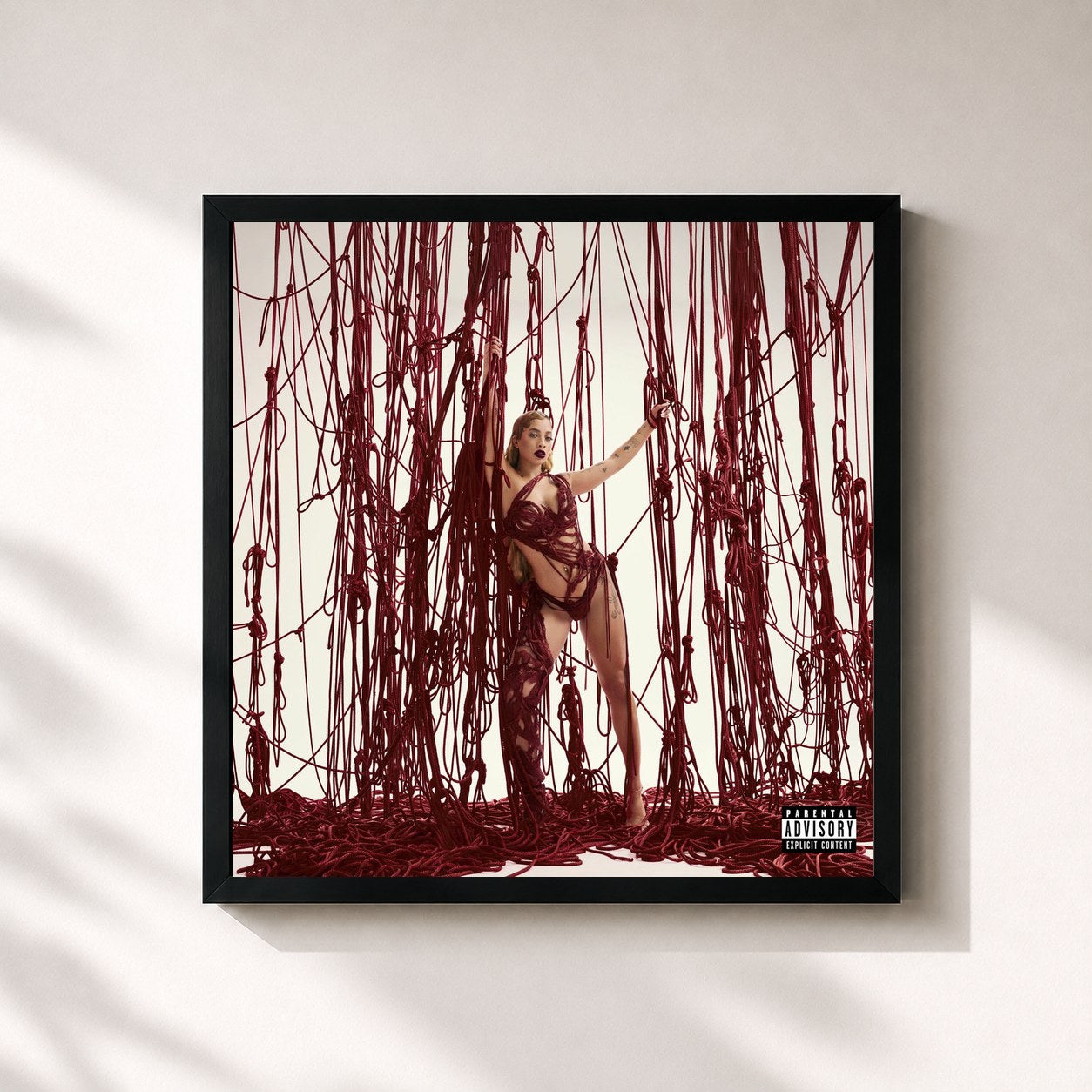 #noir Tableau carré de l'album Cut Ties de Kiana Ledé, cadre noir 32x32 cm