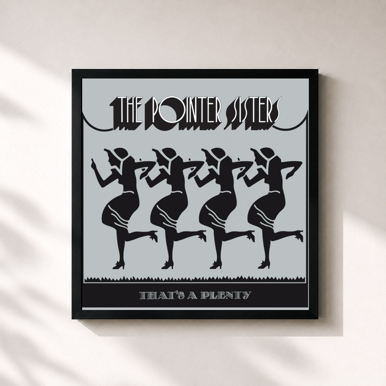 #noir Tableau carré de l'album That's A Plenty de The Pointer Sisters, cadre noir 32x32 cm