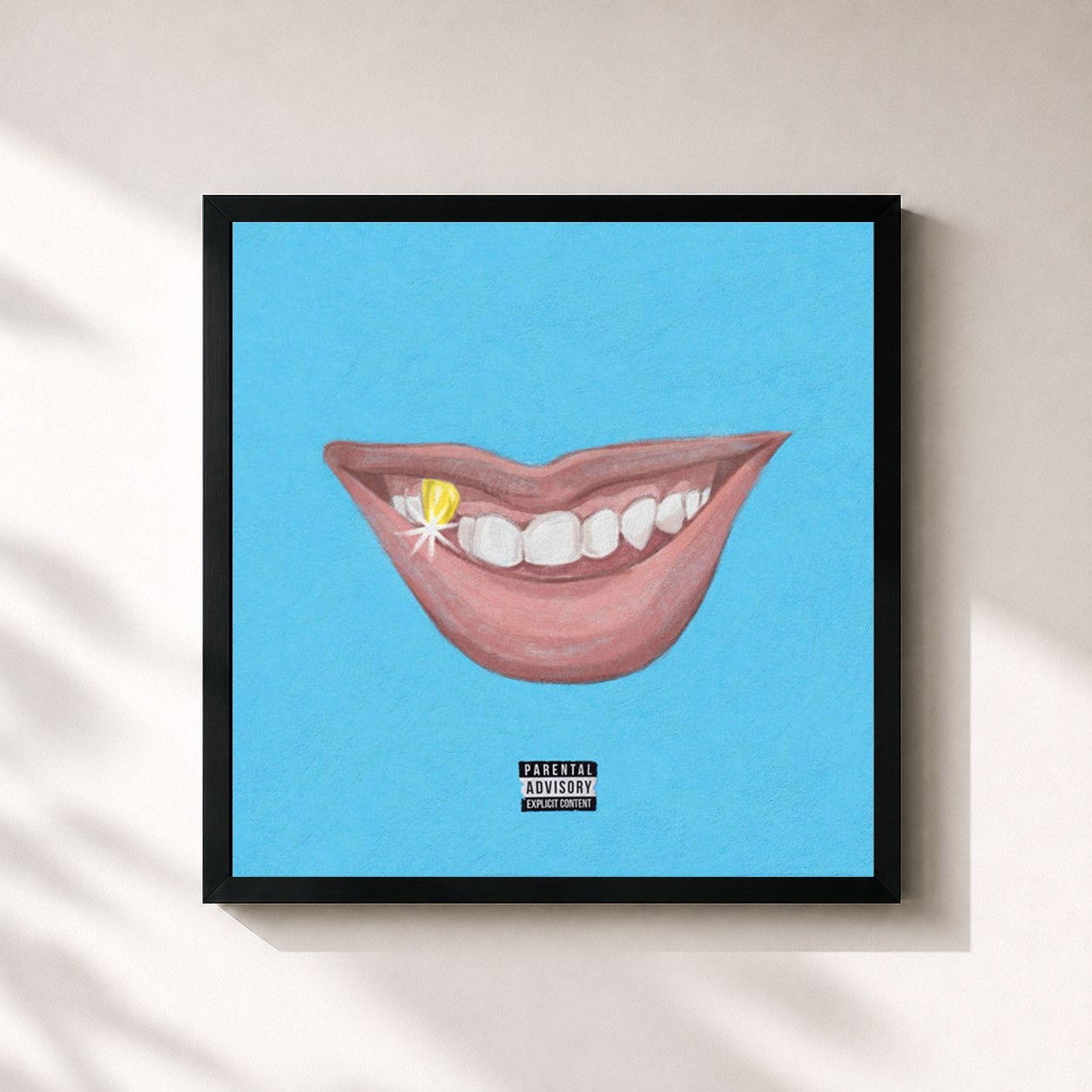 #noir Tableau carré de l'album Smyle (Extended) de Kyle, cadre noir 32x32 cm