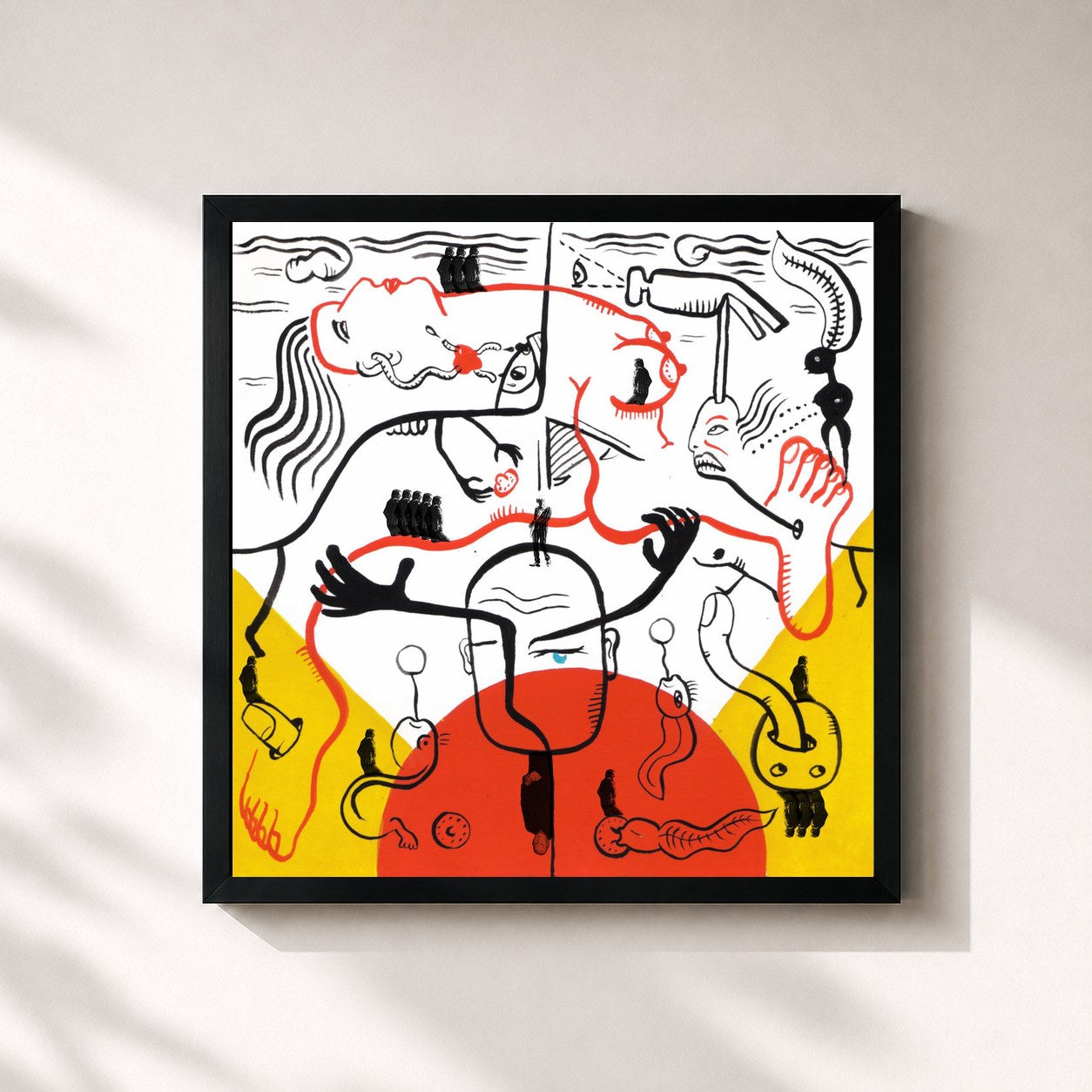 #noir Tableau carré de l'album Tf20 - Vault de Triggerfinger, cadre noir 32x32 cm