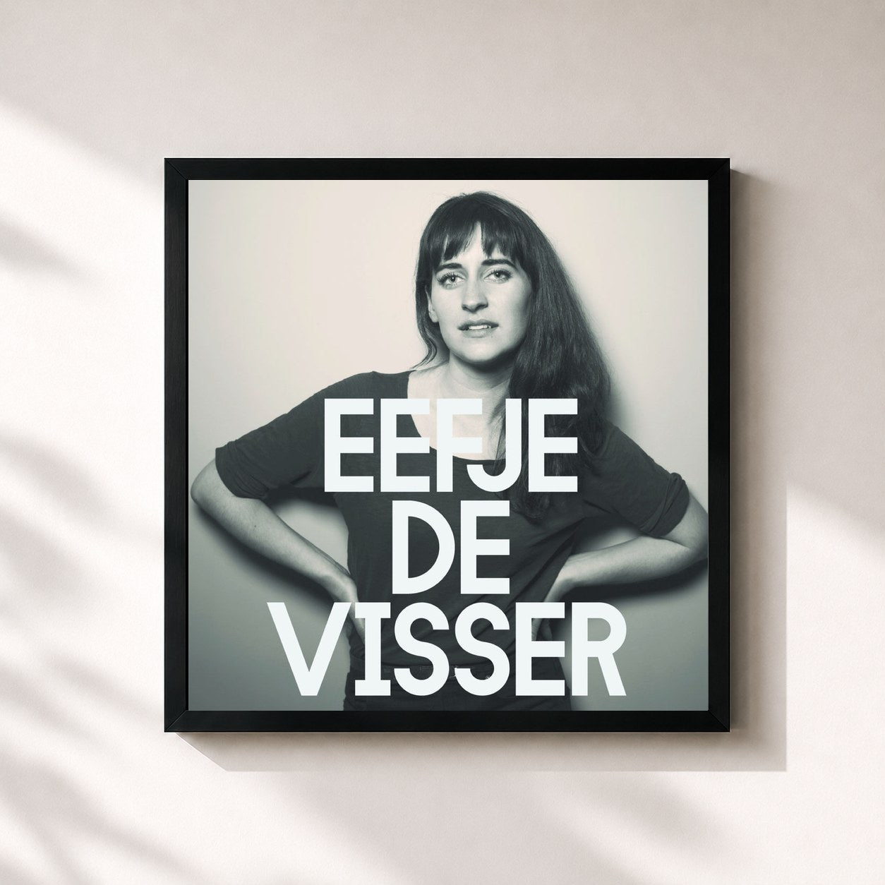 #noir Tableau carré de l'album Het Is de Eefje de Visser, cadre noir 32x32 cm