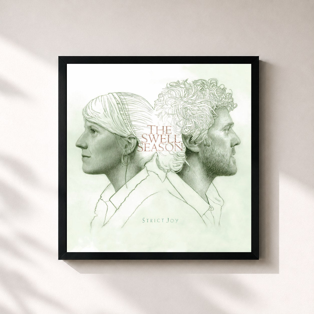 #noir Tableau carré de l'album Strict Joy (Deluxe Edition) de The Swell Season, cadre noir 32x32 cm