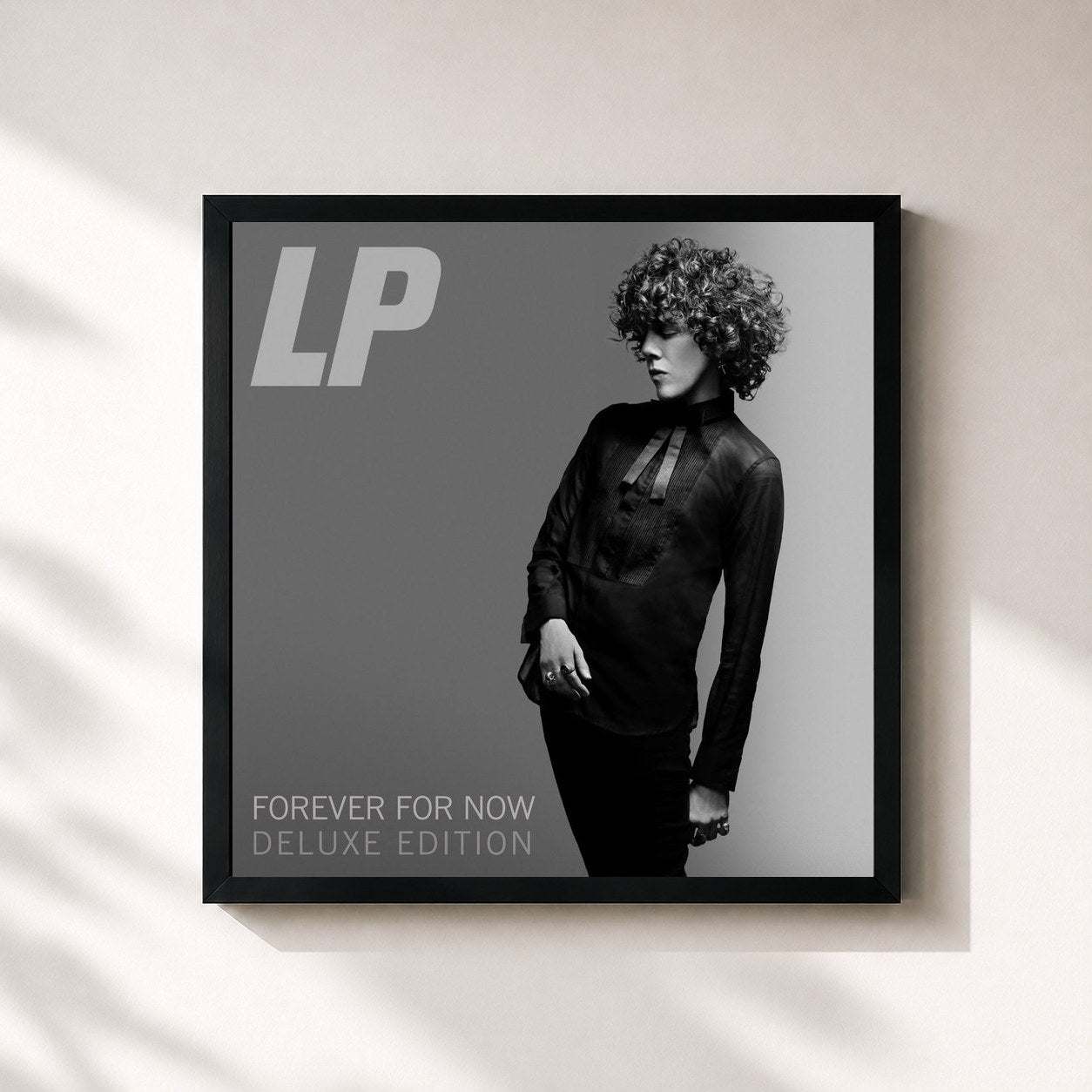#noir Tableau carré de l'album Forever for Now (Deluxe Edition) de LP, cadre noir 32x32 cm