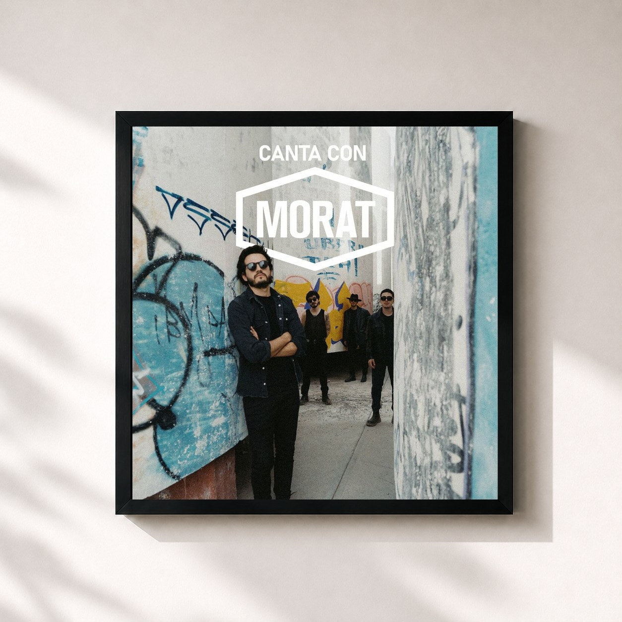 #noir Tableau carré de l'album Canta Con Morat de Morat, cadre noir 32x32 cm