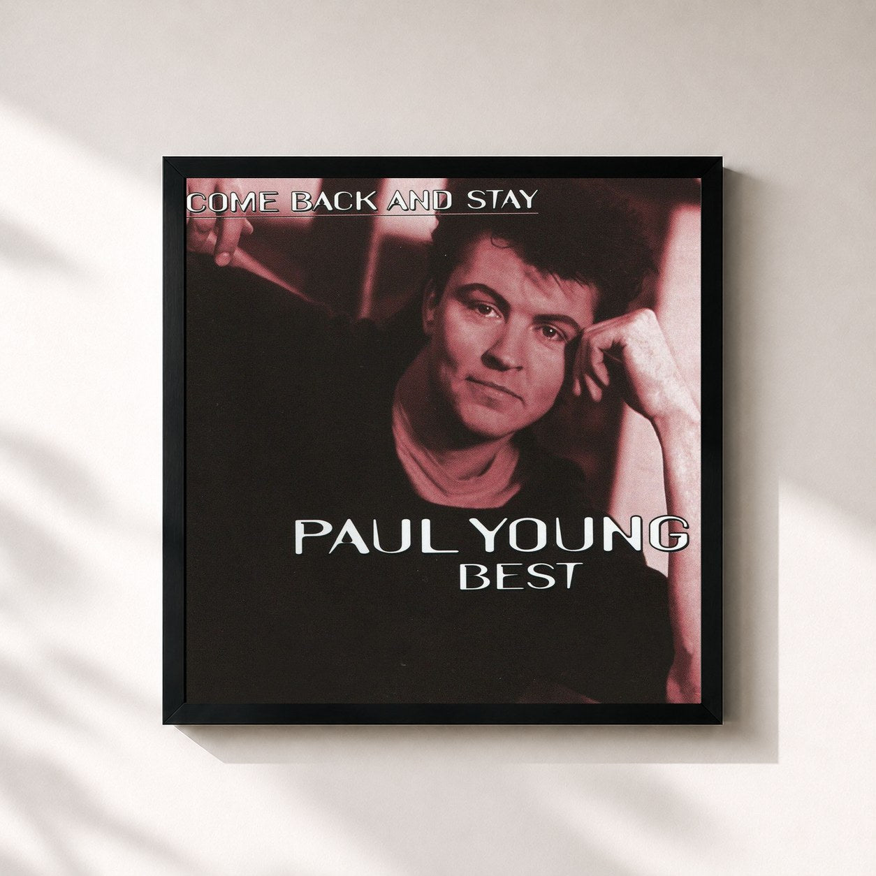 #noir Tableau carré de l'album Come Back and Stay - Paul Young - Best de Paul Young, cadre noir 32x32 cm