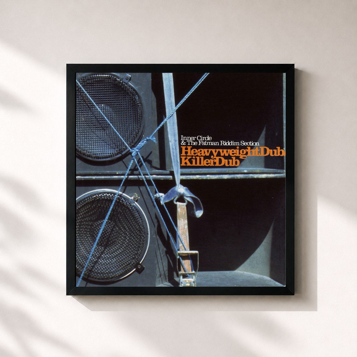 #noir Tableau carré de l'album Heavyweight Dub - Killer Dub de Inner Circle, cadre noir 32x32 cm