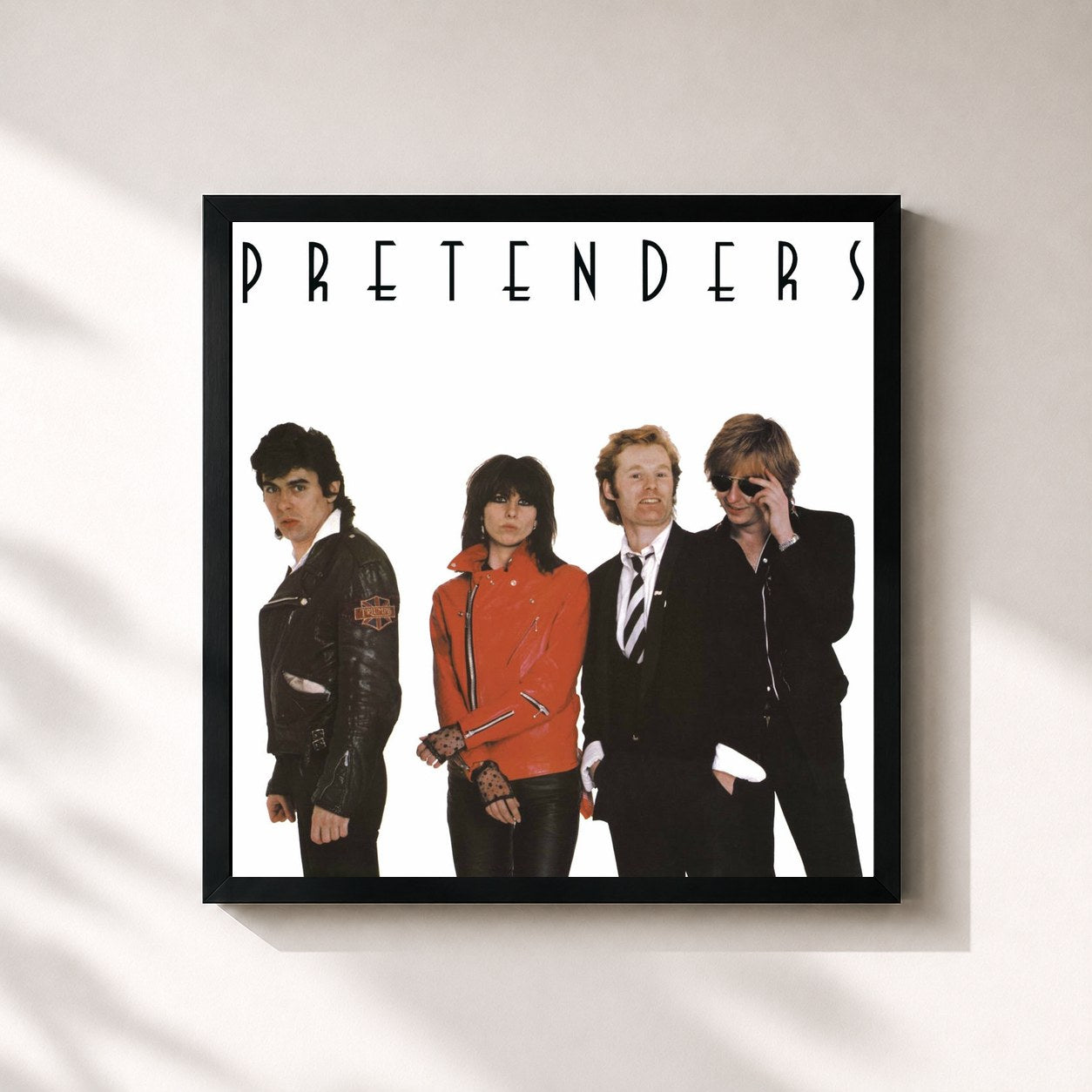 #noir Tableau carré de l'album Pretenders de Pretenders, cadre noir 32x32 cm