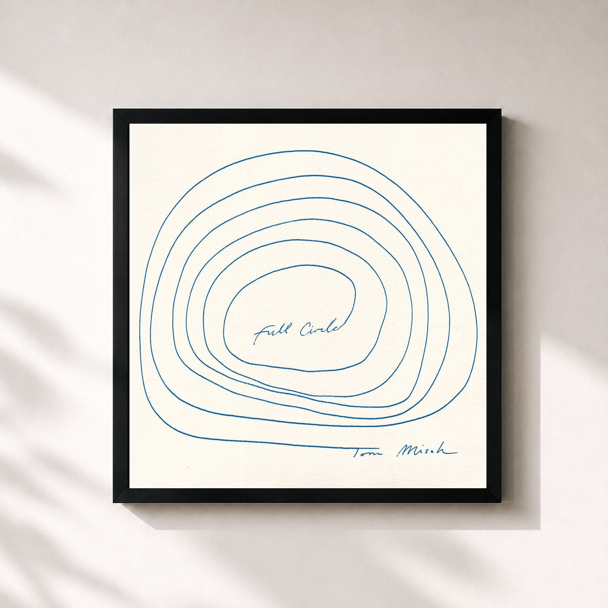 #noir Tableau carré de l'album Full Circle de Tom Misch, cadre noir 32x32 cm