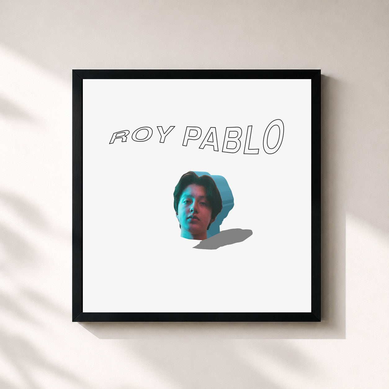 #noir Tableau carré de l'album Roy Pablo de boy pablo, cadre noir 32x32 cm