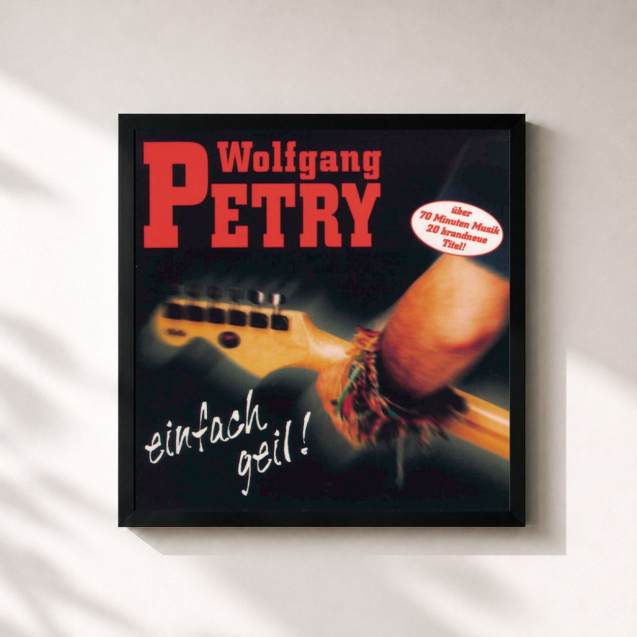 #noir Tableau carré de l'album Einfach geil! de Wolfgang Petry, cadre noir 32x32 cm