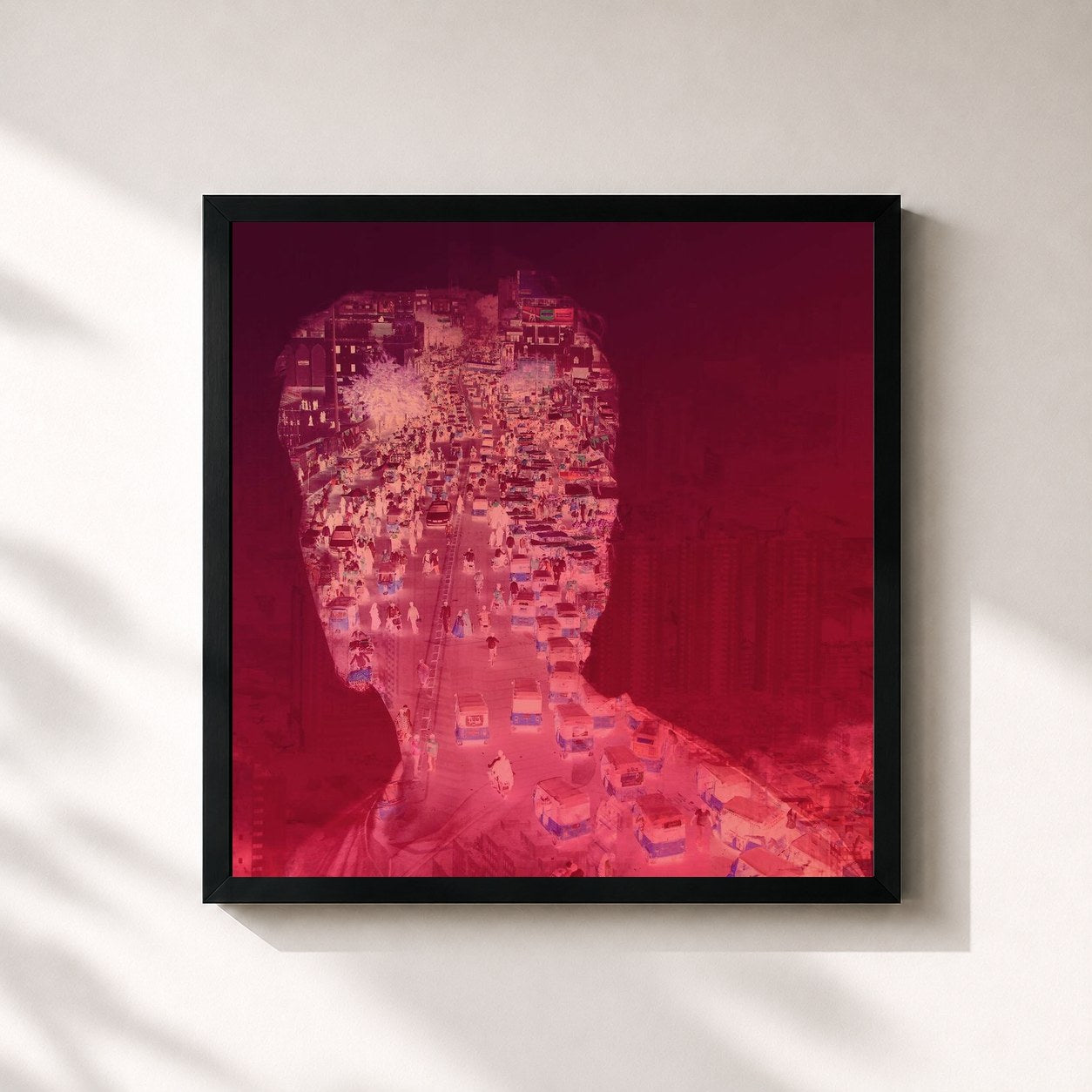 #noir Tableau carré de l'album Voices de Max Richter, cadre noir 32x32 cm