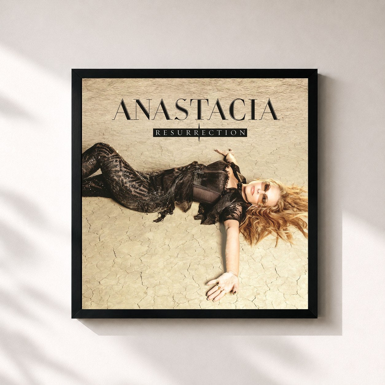 #noir Tableau carré de l'album Resurrection de Anastacia, cadre noir 32x32 cm