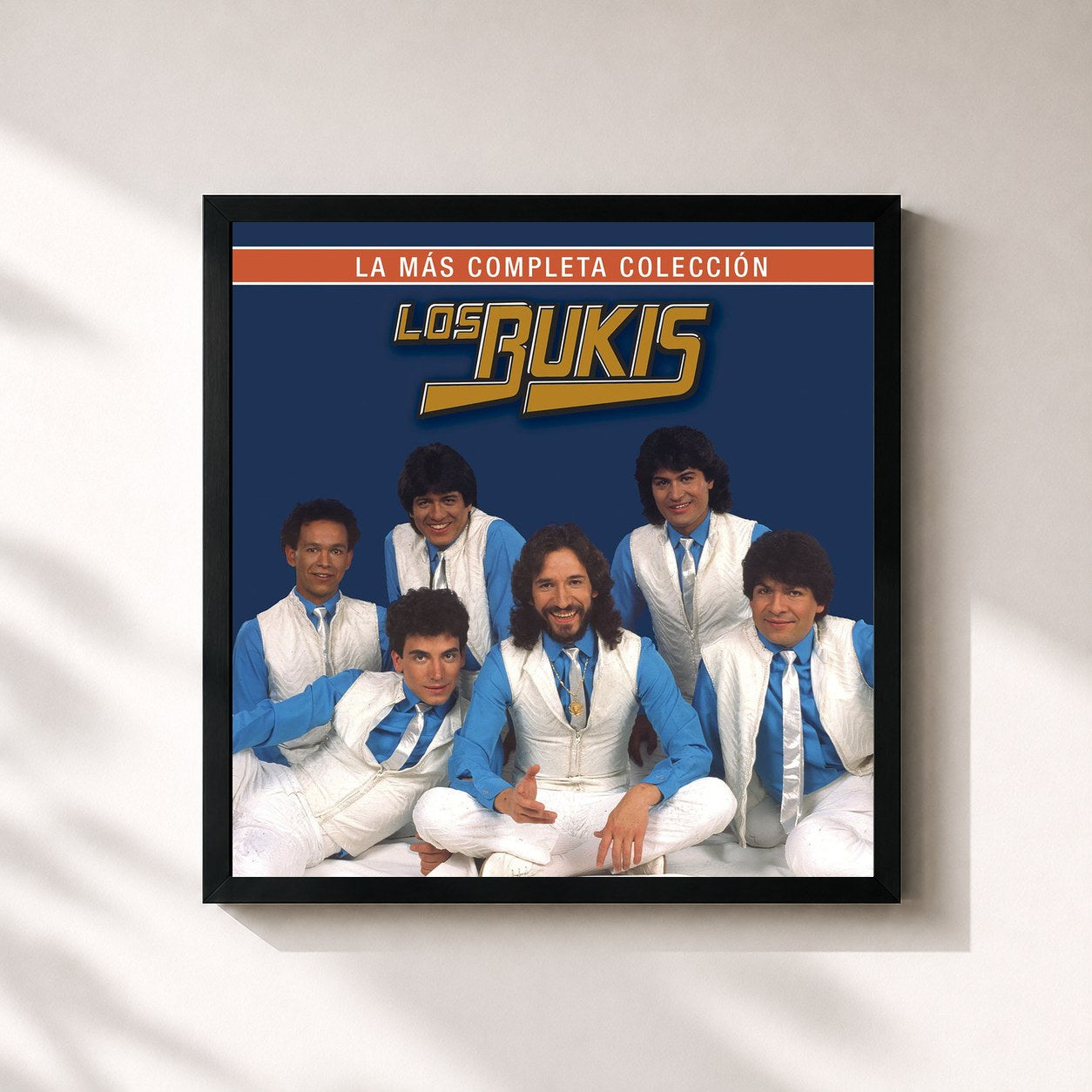 #noir Tableau carré de l'album La Más Completa Colección de Los Bukis, cadre noir 32x32 cm