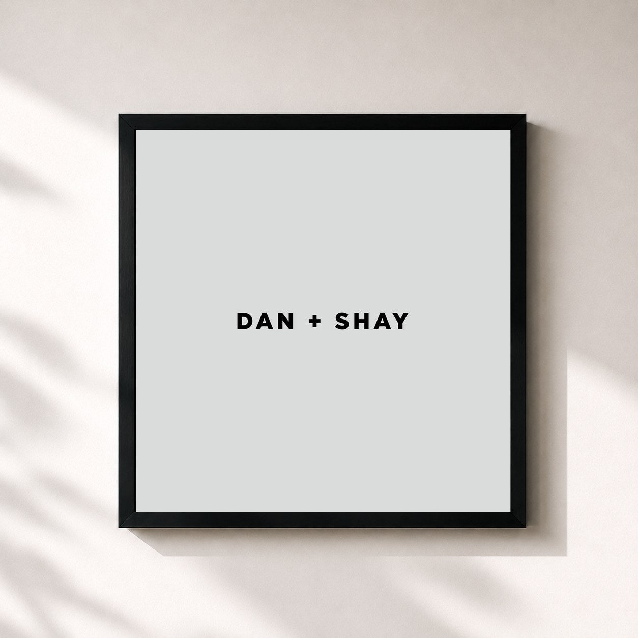 #noir Tableau carré de l'album Dan + Shay de Dan + Shay, cadre noir 32x32 cm