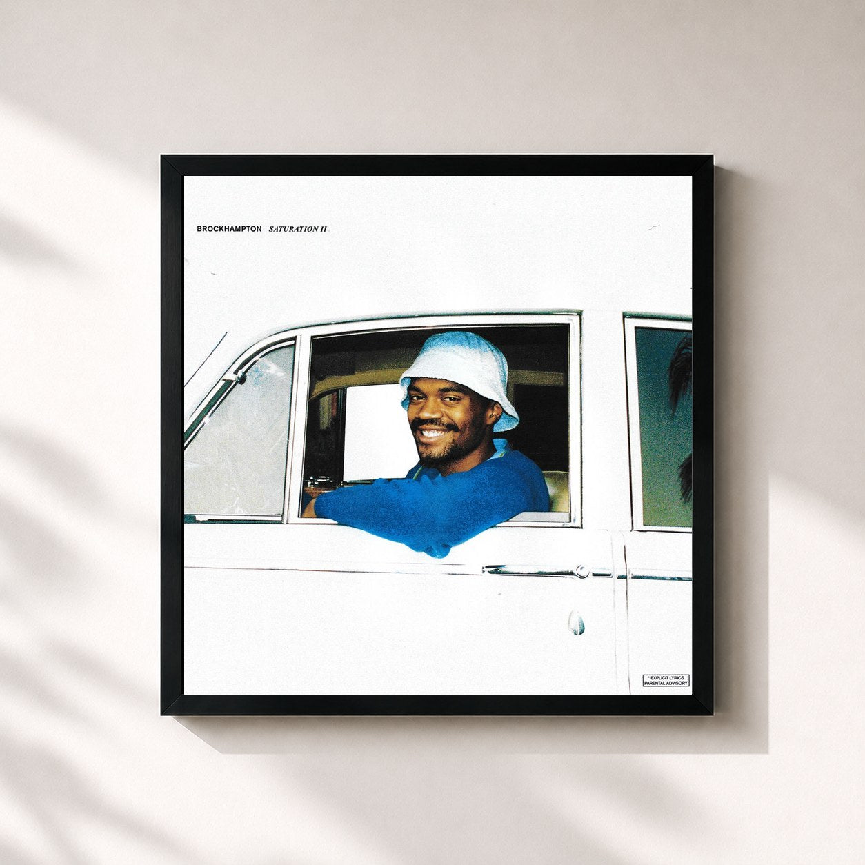 #noir Tableau carré de l'album SATURATION II de BROCKHAMPTON, cadre noir 32x32 cm