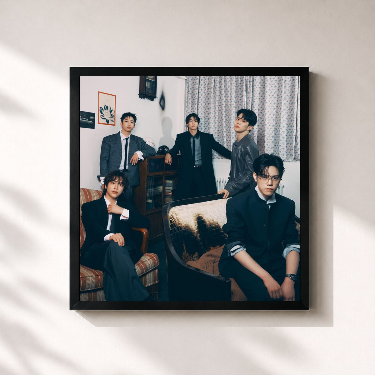 #noir Tableau carré de l'album Still de N.Flying, cadre noir 32x32 cm