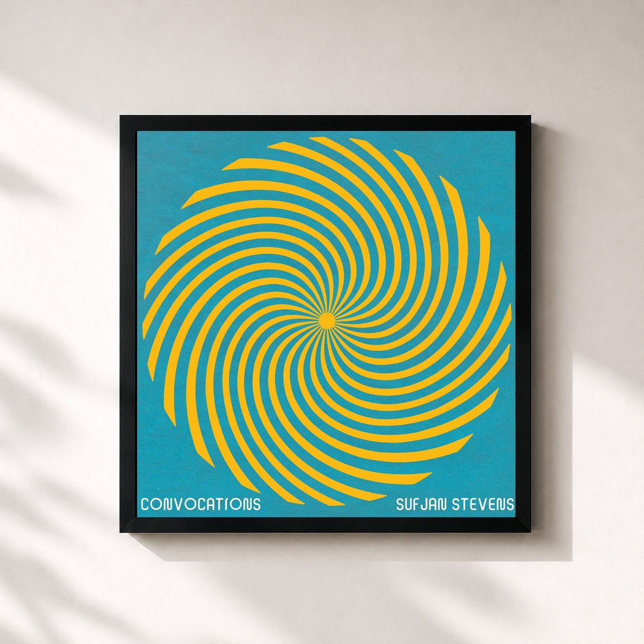 #noir Tableau carré de l'album Convocations de Sufjan Stevens, cadre noir 32x32 cm