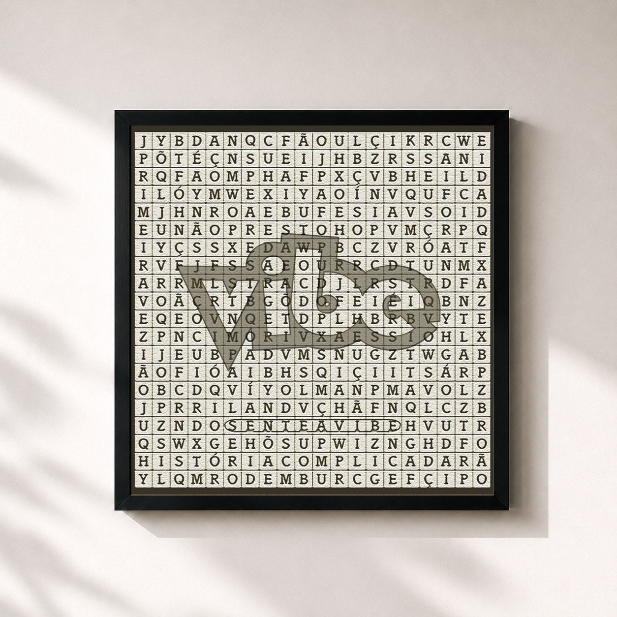 #noir Tableau carré de l'album Sente a Vibe de Vibe, cadre noir 32x32 cm