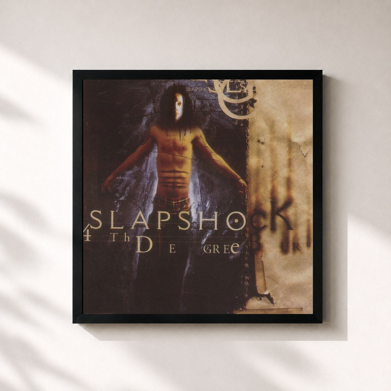 #noir Tableau carré de l'album 4th Degree Burn de Slapshock, cadre noir 32x32 cm