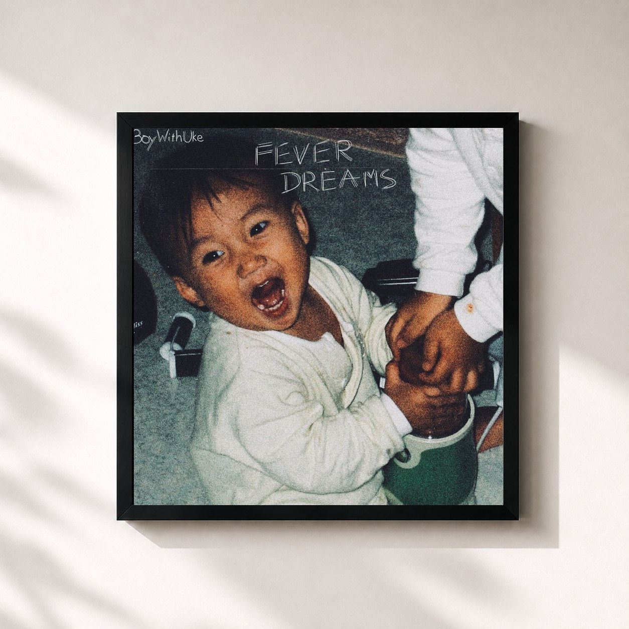 #noir Tableau carré de l'album Fever Dreams de BoyWithUke, cadre noir 32x32 cm