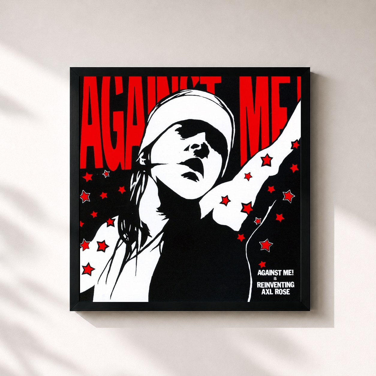 #noir Tableau carré de l'album Reinventing Axl Rose de Against Me!, cadre noir 32x32 cm