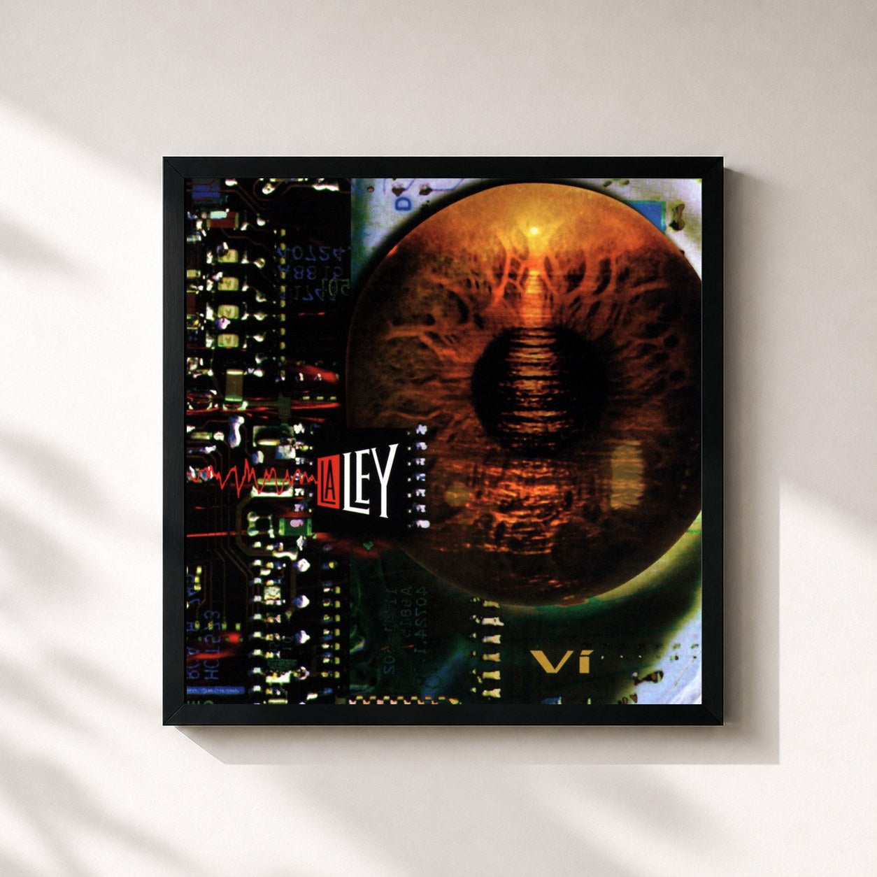 #noir Tableau carré de l'album Vértigo de La Ley, cadre noir 32x32 cm