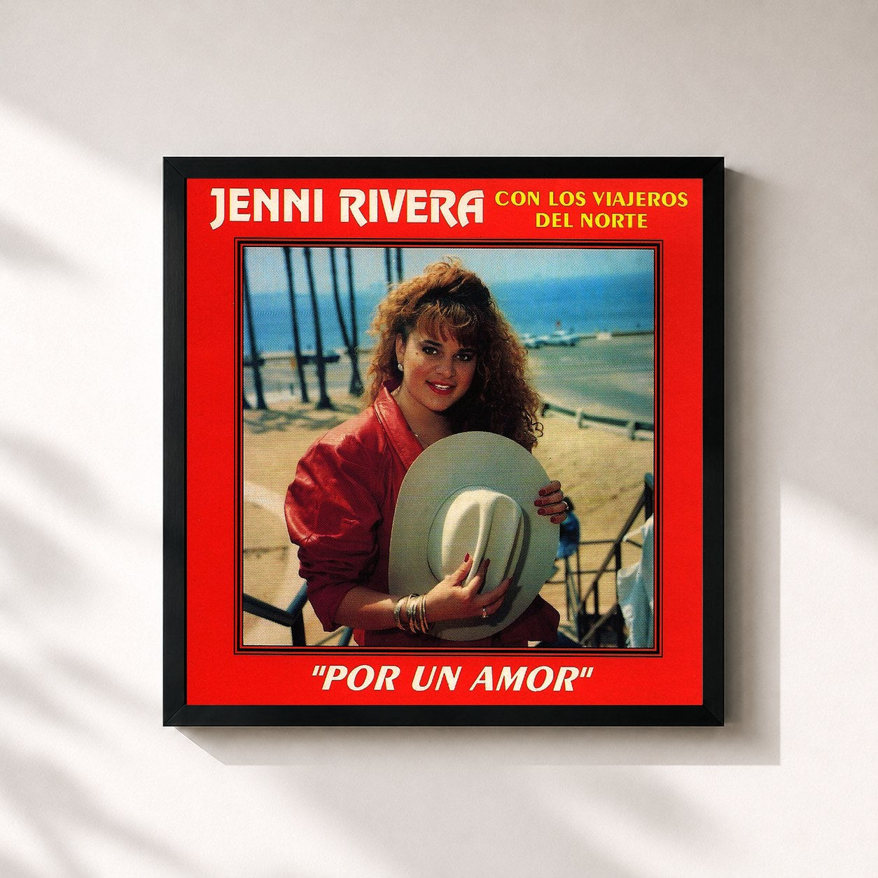 #noir Tableau carré de l'album Por un Amor de Jenni Rivera, cadre noir 32x32 cm