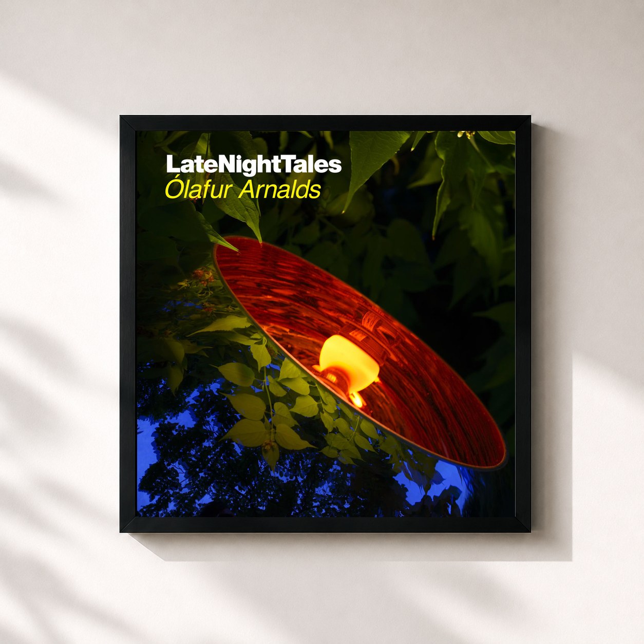 #noir Tableau carré de l'album Late Night Tales: Ólafur Arnalds de Ólafur Arnalds, cadre noir 32x32 cm