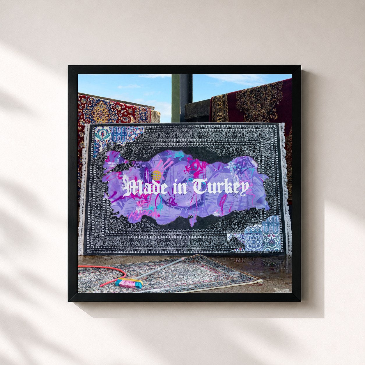 #noir Tableau carré de l'album Made In Turkey de Murda, cadre noir 32x32 cm