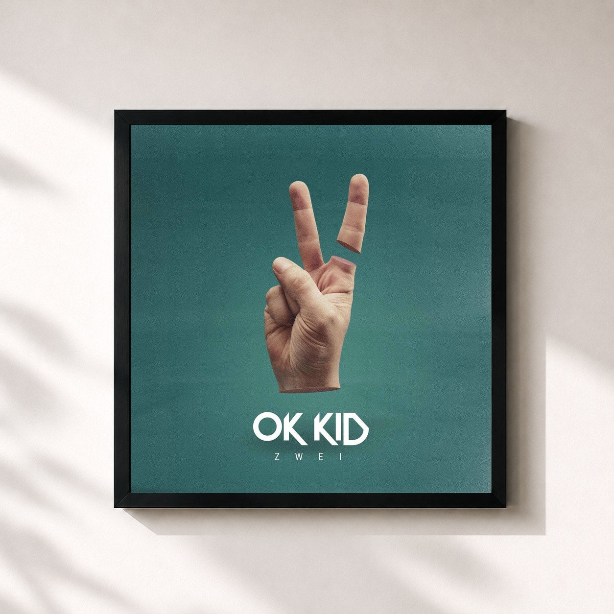 #noir Tableau carré de l'album Zwei de OK KID, cadre noir 32x32 cm