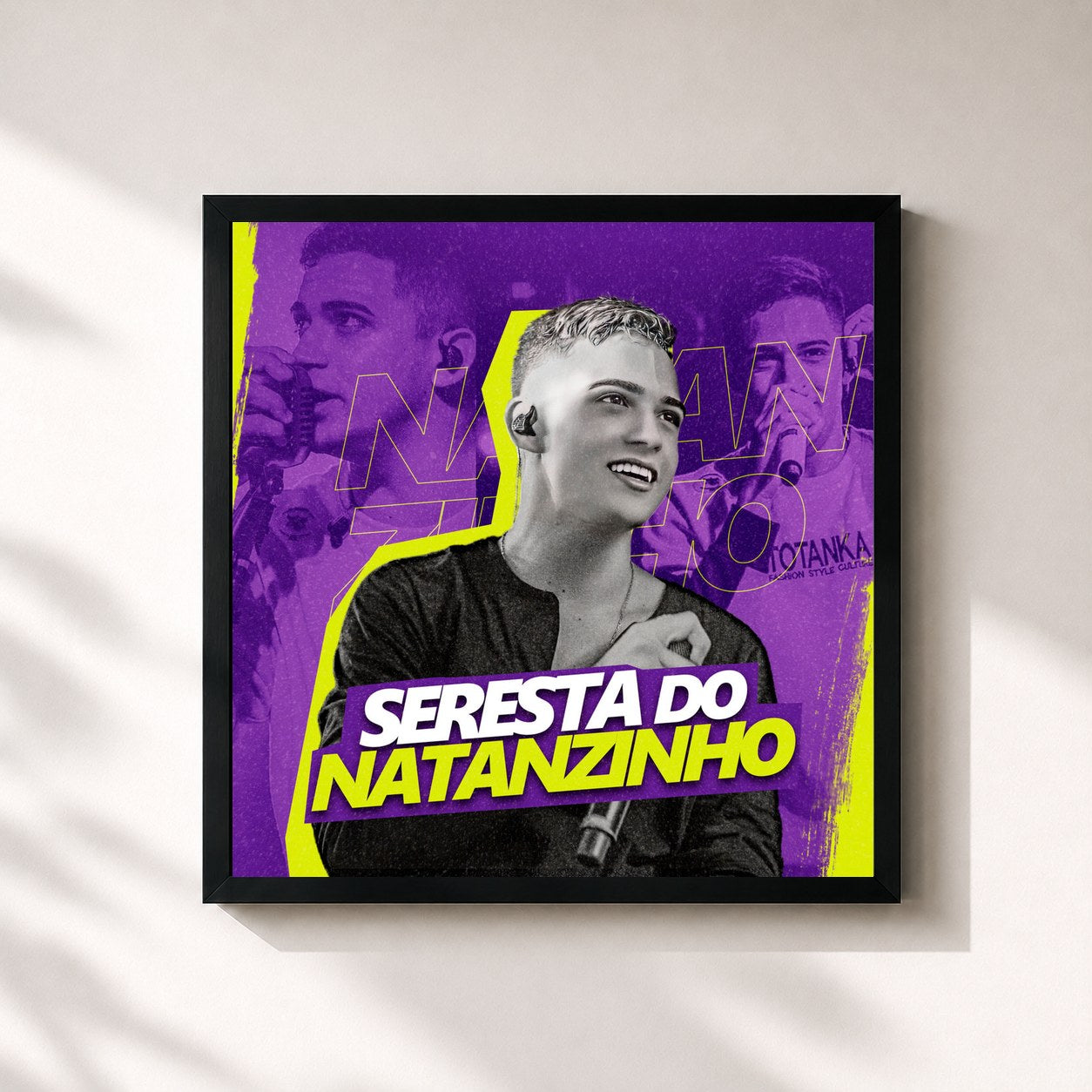 #noir Tableau carré de l'album Seresta do Natanzinho 2K23 de Natanzinho Lima, cadre noir 32x32 cm