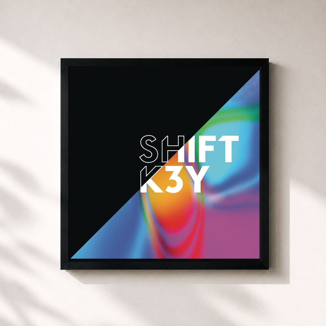#noir Tableau carré de l'album Touch de Shift K3Y, cadre noir 32x32 cm