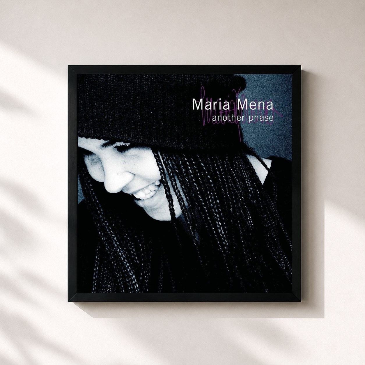 #noir Tableau carré de l'album Another Phase de Maria Mena, cadre noir 32x32 cm