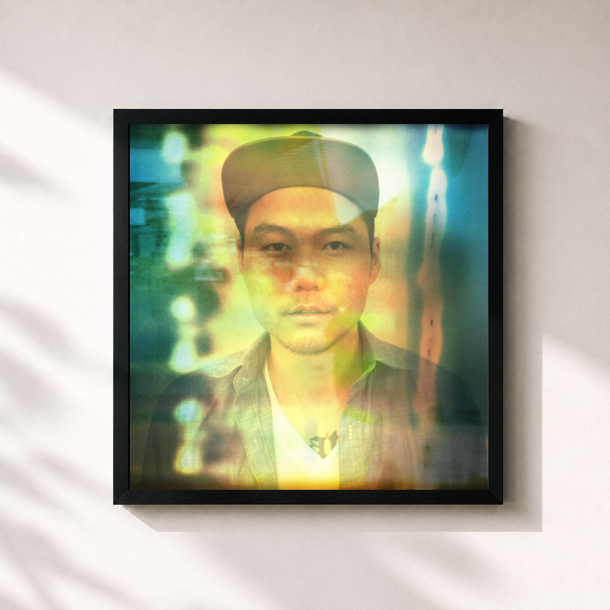 #noir Tableau carré de l'album Dfd de Dumbfoundead, cadre noir 32x32 cm