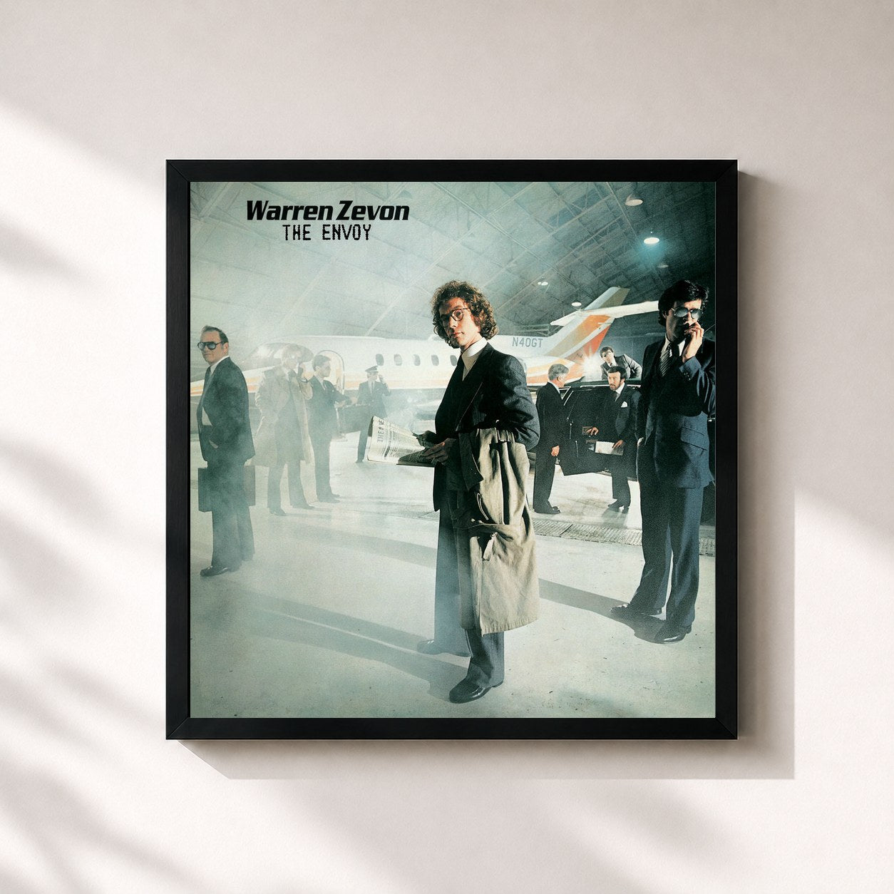 #noir Tableau carré de l'album Original Album Series de Warren Zevon, cadre noir 32x32 cm