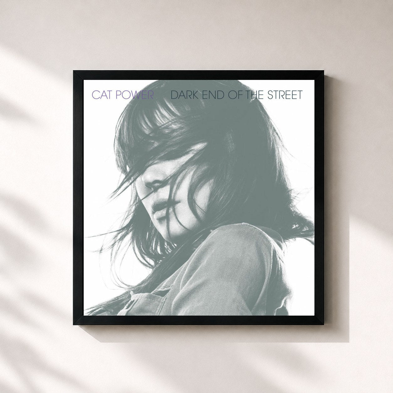#noir Tableau carré de l'album Dark End of the Street de Cat Power, cadre noir 32x32 cm