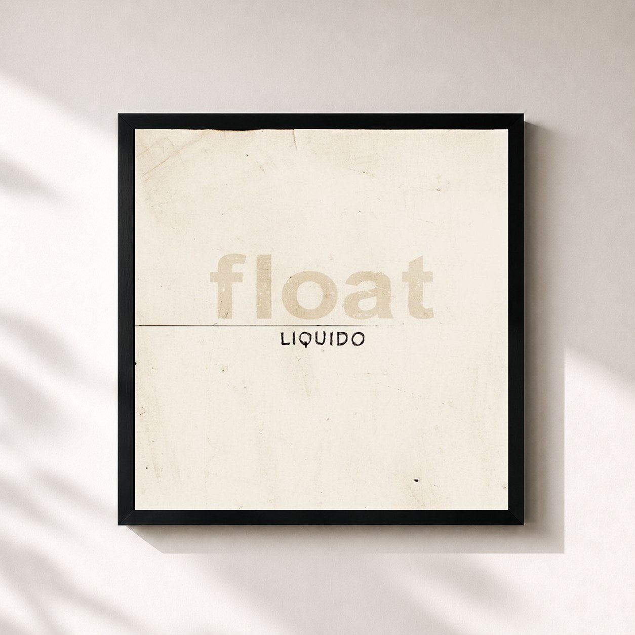#noir Tableau carré de l'album Float de Liquido, cadre noir 32x32 cm