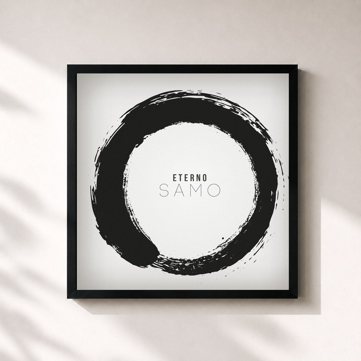 #noir Tableau carré de l'album Eterno de Samo, cadre noir 32x32 cm