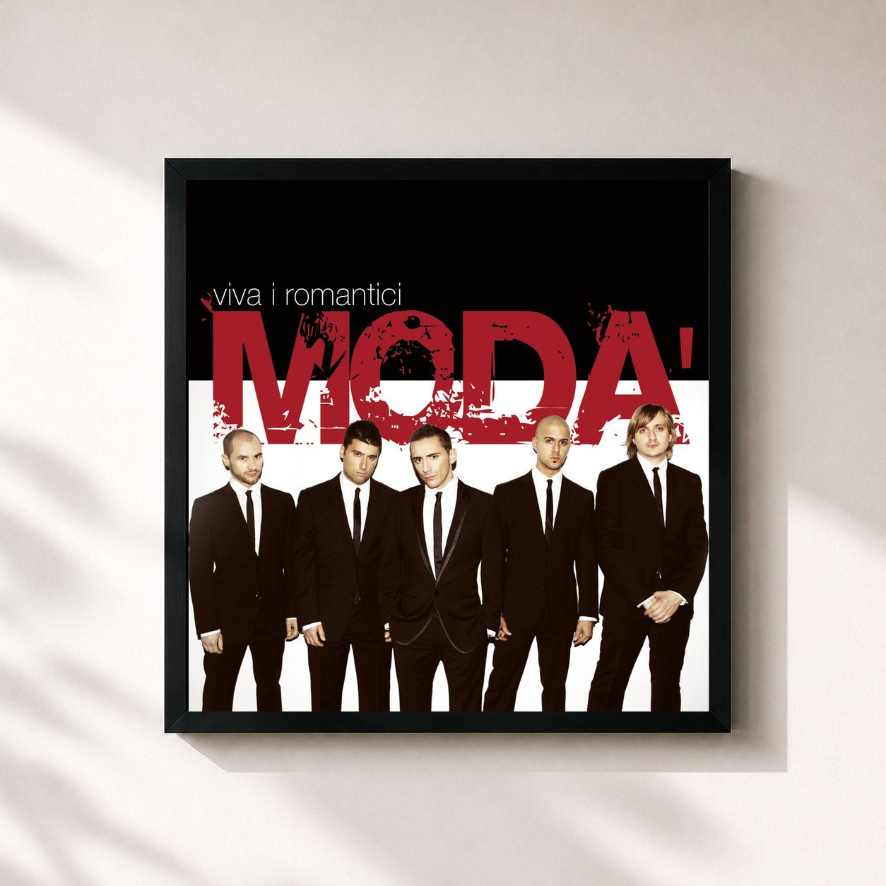 #noir Tableau carré de l'album Viva i Romantici de Modà, cadre noir 32x32 cm