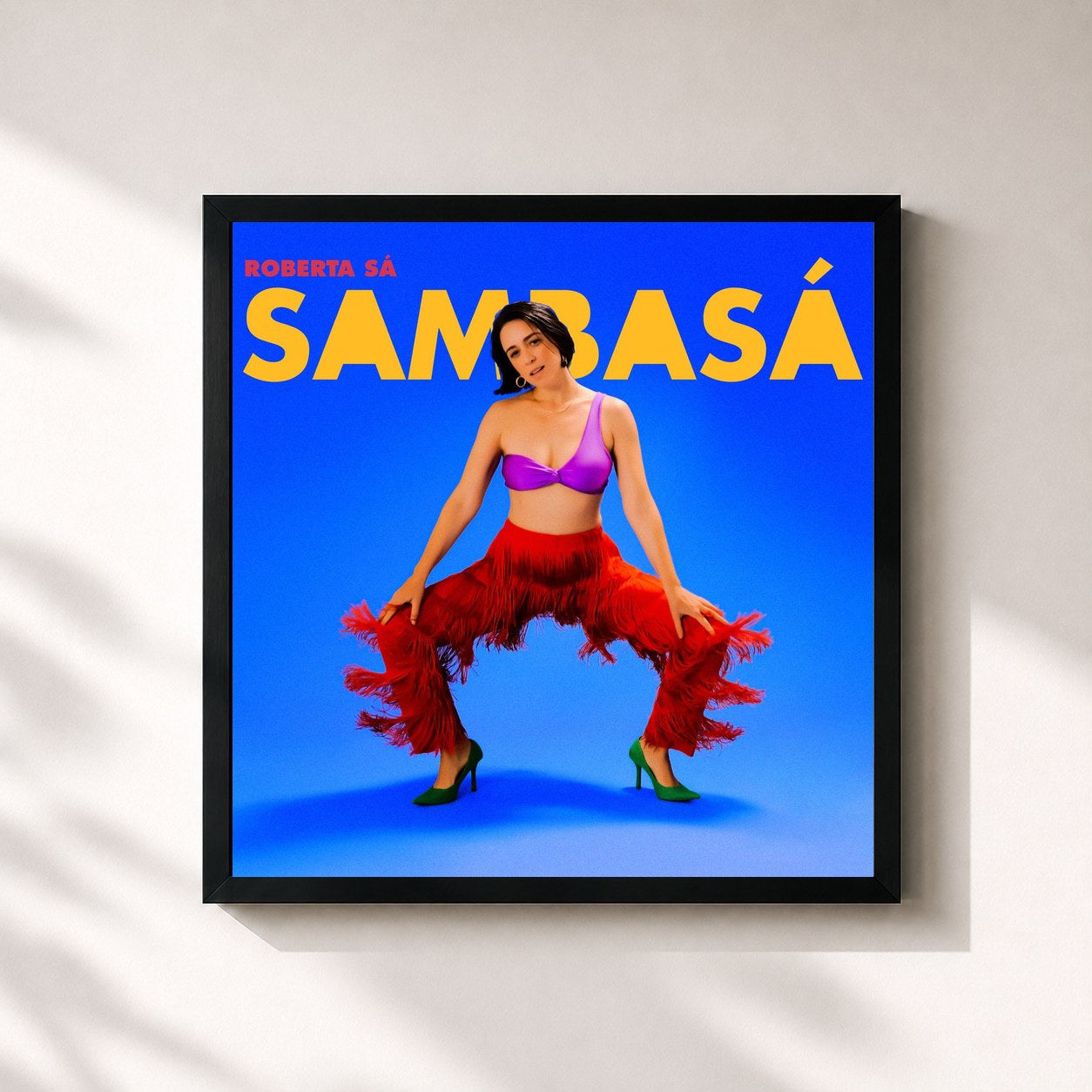 #noir Tableau carré de l'album Sambasá de Roberta Sá, cadre noir 32x32 cm