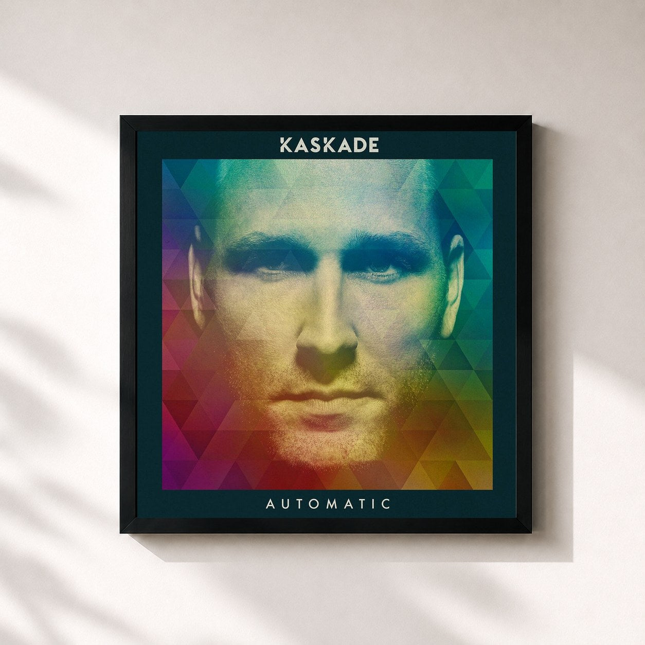 #noir Tableau carré de l'album Automatic de Kaskade, cadre noir 32x32 cm