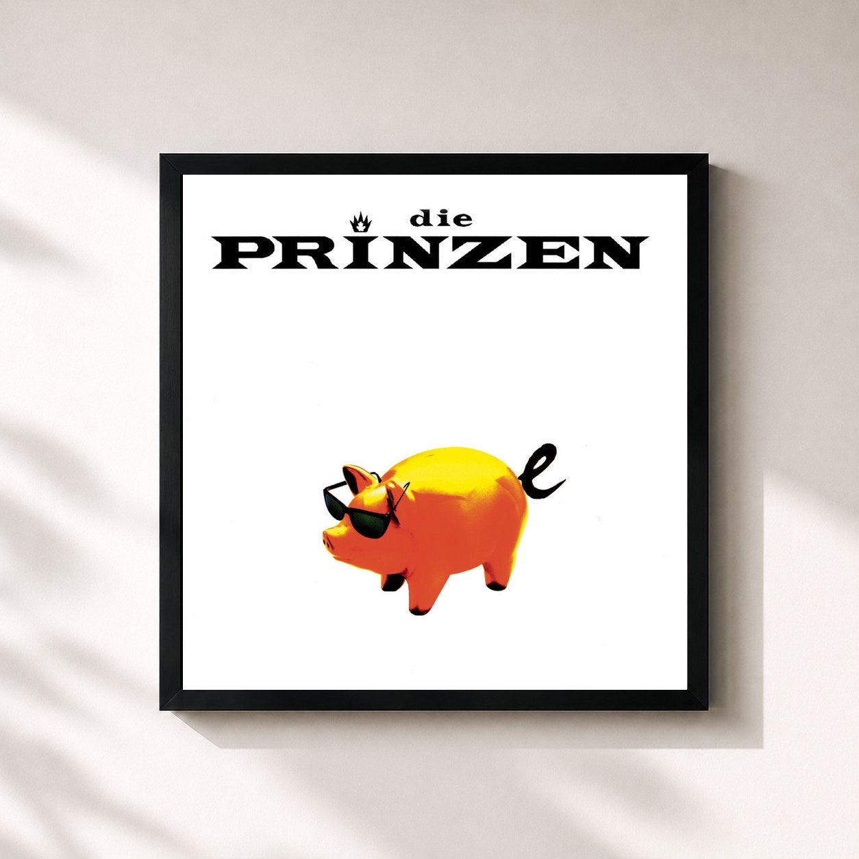 #noir Tableau carré de l'album Schweine de Die Prinzen, cadre noir 32x32 cm