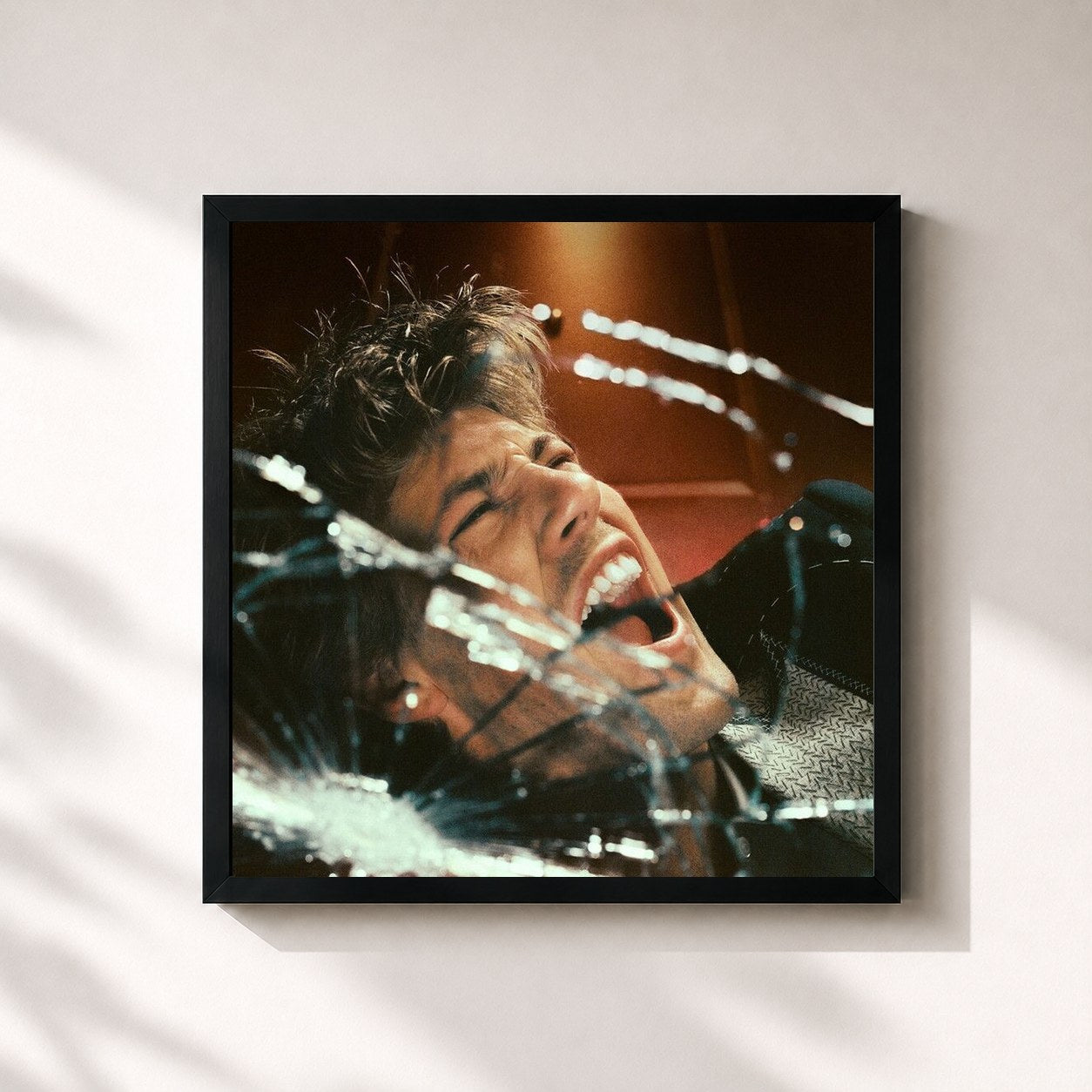 #noir Tableau carré de l'album Kicking My Feet & Screaming de Ruel, cadre noir 32x32 cm