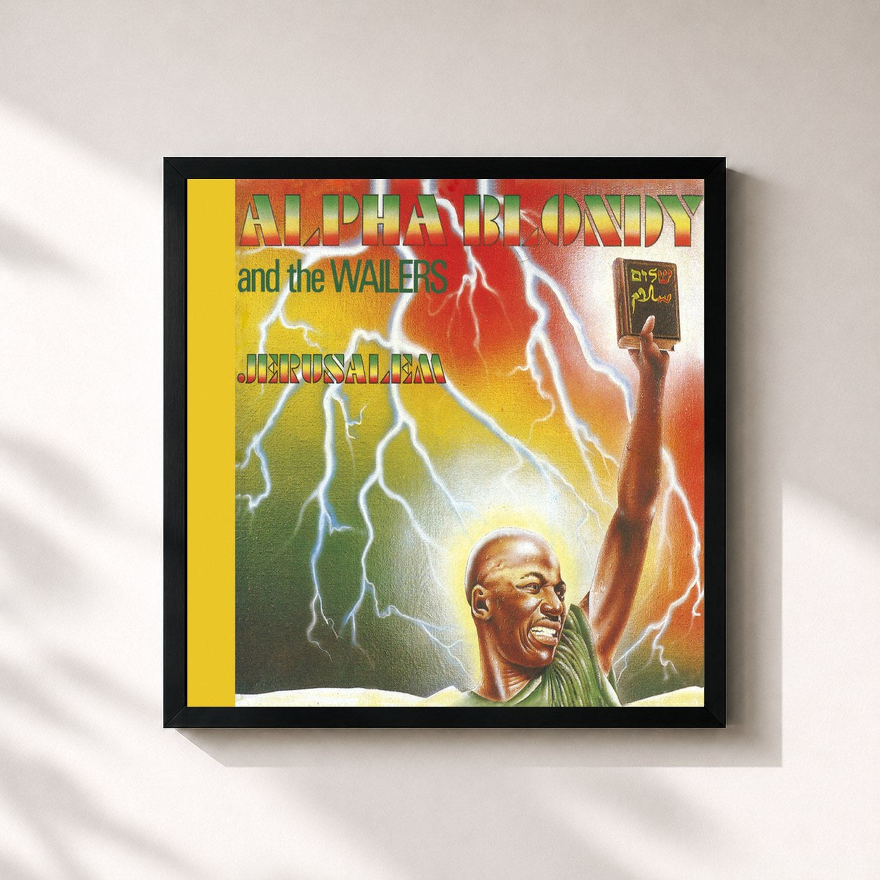 #noir Tableau carré de l'album Jerusalem (2010 Remastered Edition) de Alpha Blondy, cadre noir 32x32 cm