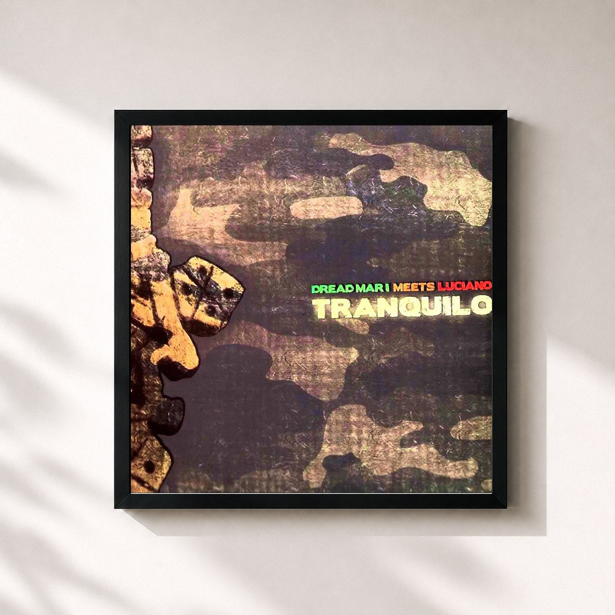 #noir Tableau carré de l'album Tranquilo de Dread Mar I, cadre noir 32x32 cm