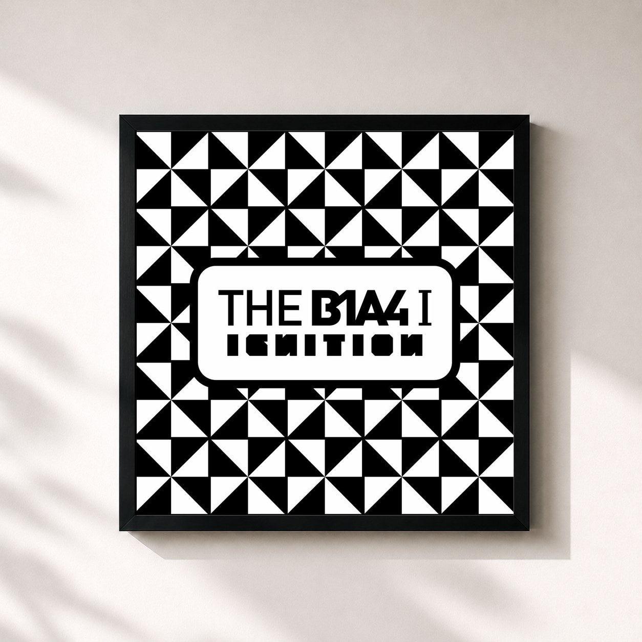 #noir Tableau carré de l'album IGNITION de B1A4, cadre noir 32x32 cm