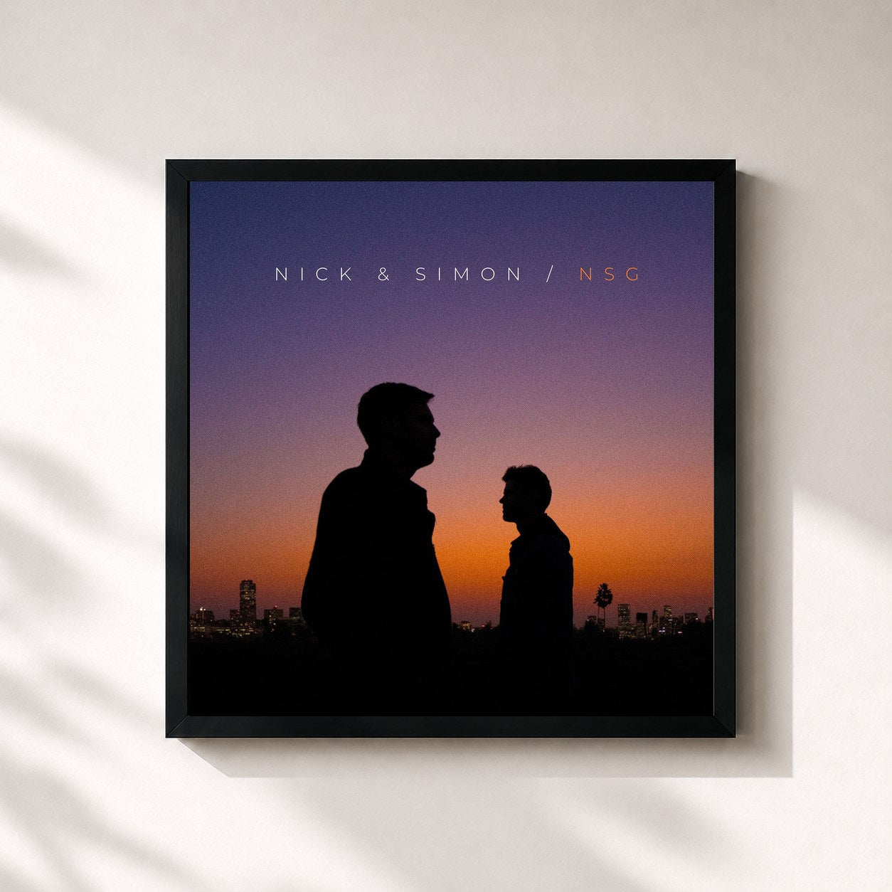#noir Tableau carré de l'album NSG de Nick & Simon, cadre noir 32x32 cm
