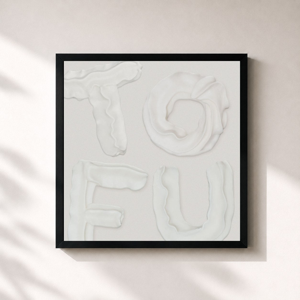 #noir Tableau carré de l'album Tofu de Caloncho, cadre noir 32x32 cm