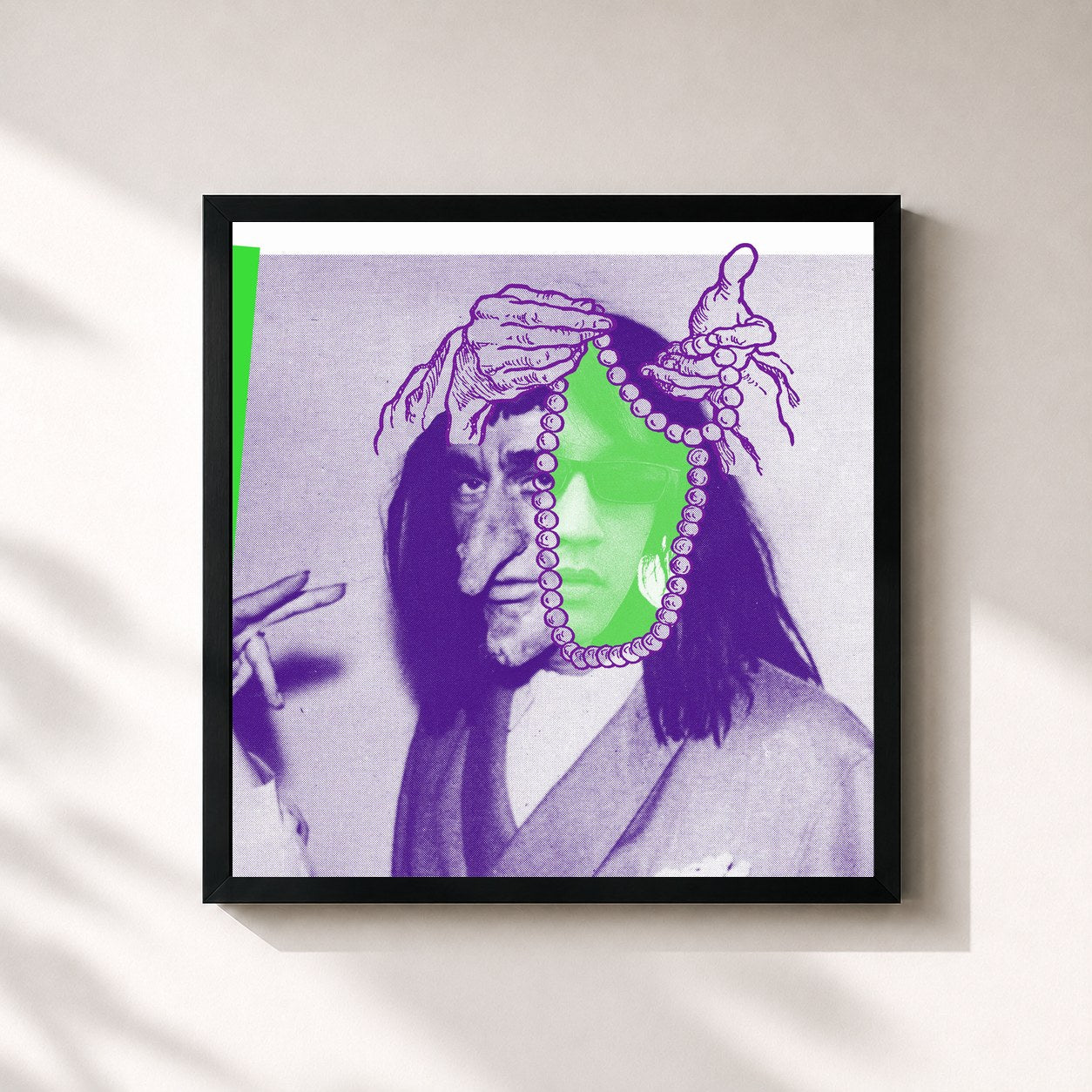 #noir Tableau carré de l'album Mulholland Drive de Eyedress, cadre noir 32x32 cm