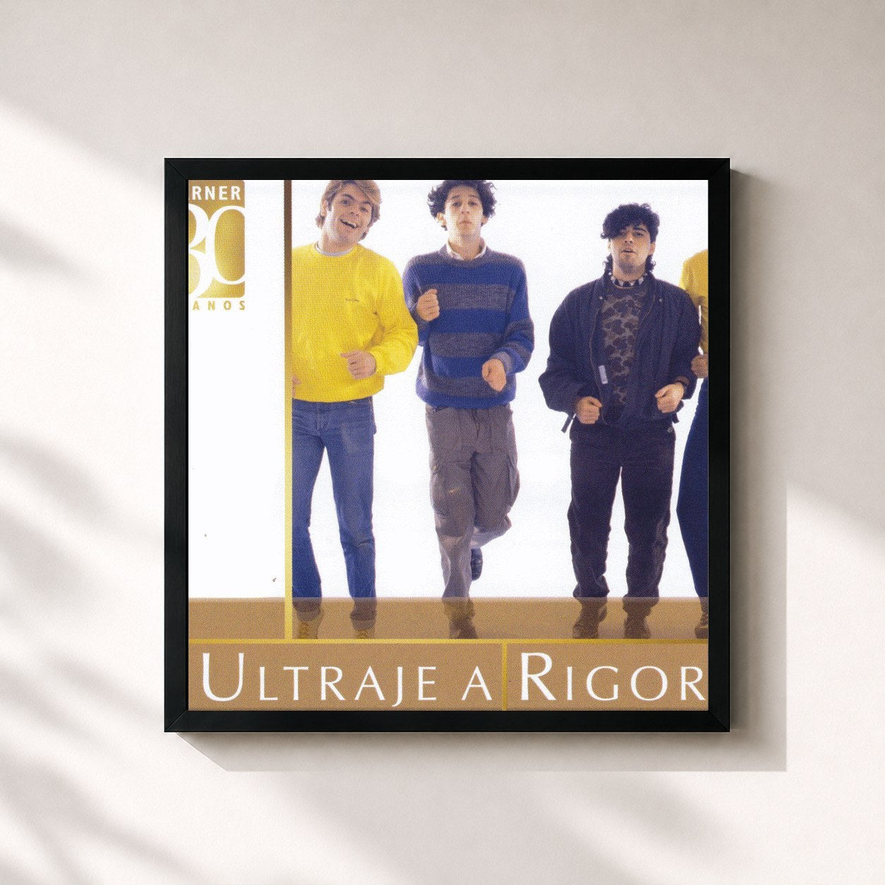 #noir Tableau carré de l'album Warner 30 Anos de Ultraje A Rigor, cadre noir 32x32 cm
